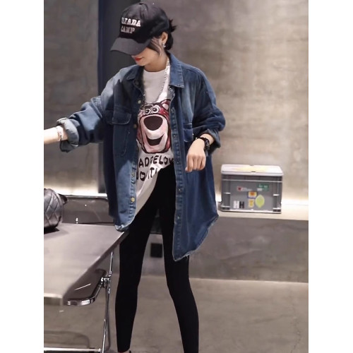 慵懶風加絨牛仔襯衫女秋冬新款韓版百搭休閒寬鬆上衣時尚襯衣外套