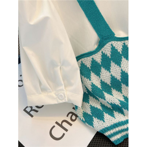 假兩件短袖針織小衫女夏季法式設計感小衆減齡洋氣粉色小香風上衣