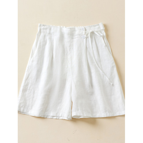 日單清倉撿漏大碼女裝寬鬆短褲熱褲休閒純棉麻顯瘦濶腿五分褲