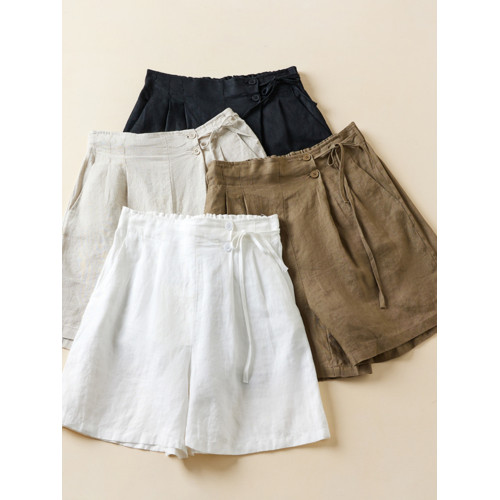 日單清倉撿漏大碼女裝寬鬆短褲熱褲休閒純棉麻顯瘦濶腿五分褲