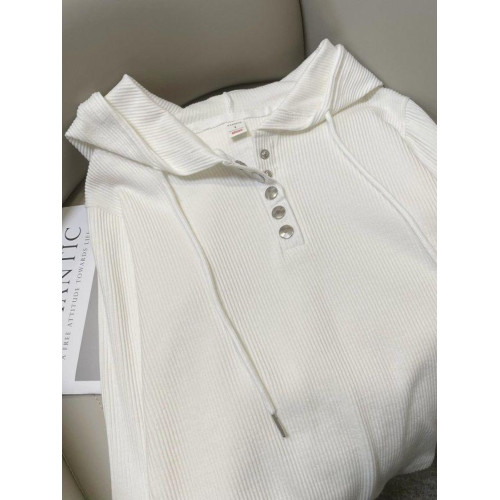 歐貨高級感連帽外搭衛衣女早春季半開衫紐釦寬鬆慵懶休閒長袖上衣