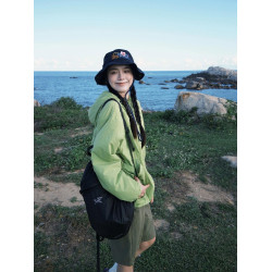 2025新款夏季戶外運動防曬衣短褲套裝女寬鬆連帽防曬服綠色外套潮