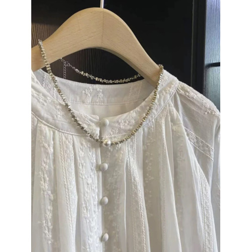 廣州十三行高貨爆款~被美暈啦！高級感花苞下擺燈籠袖襯衫女長袖