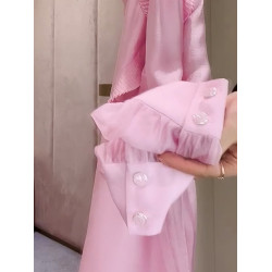 2026年春法式簡約優雅粉色百褶襯衫新款高級減齡花邊小衆設計上衣