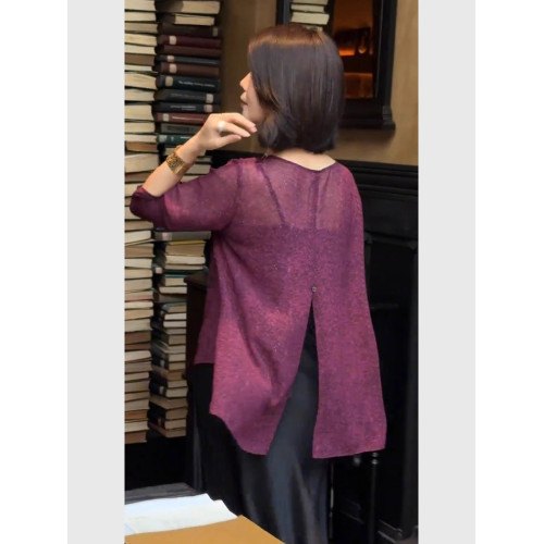 時尚洋氣高級感紫色長袖防曬衣女2025早秋新款寬鬆顯瘦罩衫上衣潮