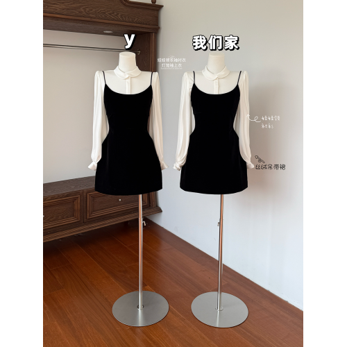 玖月伍/交曡領法式襯衫/天絲醋酸娃娃領長袖襯衣燈籠袖上衣女