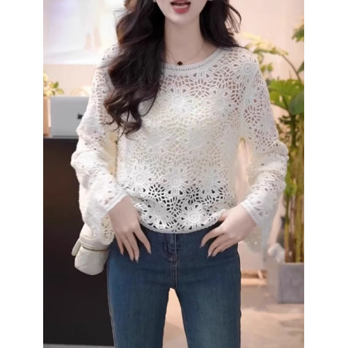 商場折釦店撤櫃提花設計感鏤空防曬衫女法式罩衫時尚百搭顯瘦上衣