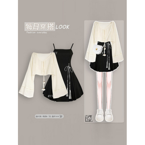 法式時尚減齡獨特別致襯衫上衣女2024新款新中式國風設計感連衣裙