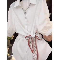 商場折釦店撤櫃大碼高級設計感短袖襯衫女微胖mm顯瘦遮肚收腰上衣