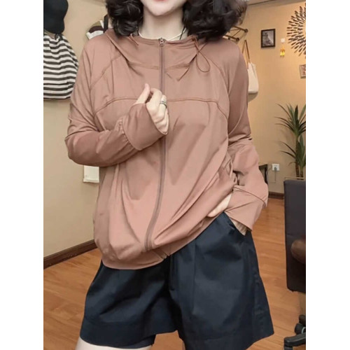 防曬衣女款2026春季新款薄款大碼外套防曬服戶外透氣百搭冰絲上衣