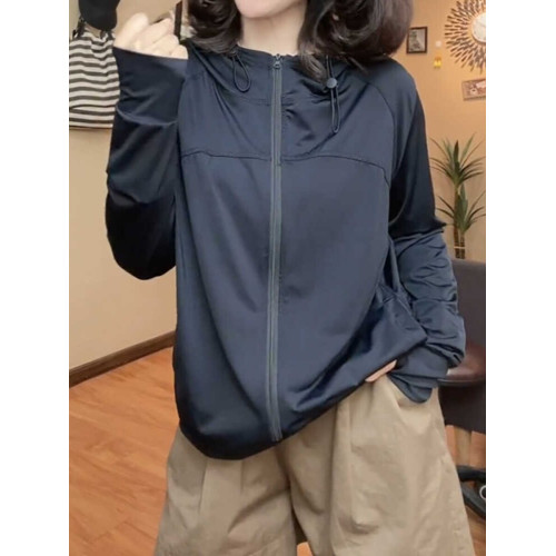 防曬衣女款2026春季新款薄款大碼外套防曬服戶外透氣百搭冰絲上衣