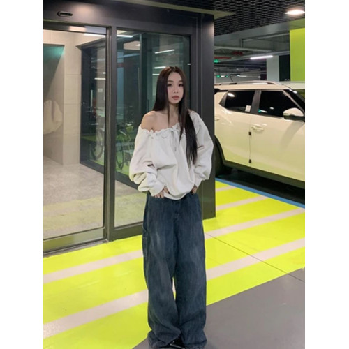 胖mm特大碼300斤韓系辣妹抽繩長袖衛衣女秋冬寬鬆性感露肩上衣潮