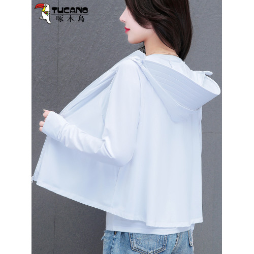 啄木鳥冰絲防曬衣女2025年新款防紫外線輕薄皮膚衣夏季女士防曬服