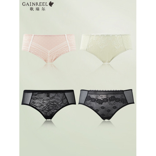 歌瑞爾多款顔值裸感親膚性感內褲女透氣棉襠柔軟中高腰平角褲衩女