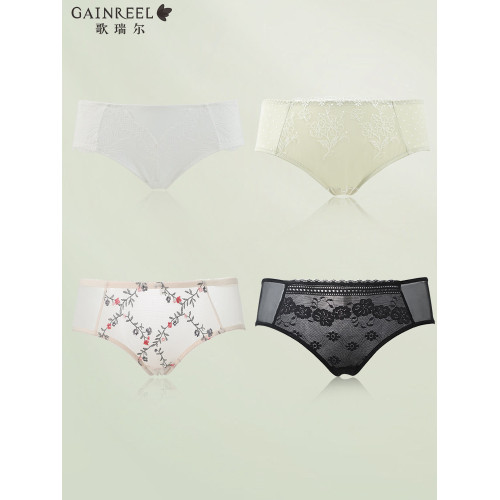 歌瑞爾多款顔值裸感親膚性感內褲女透氣棉襠柔軟中高腰平角褲衩女