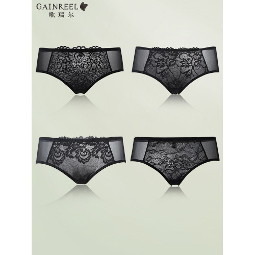 歌瑞爾多款顔值裸感親膚性感內褲女透氣棉襠柔軟中高腰平角褲衩女