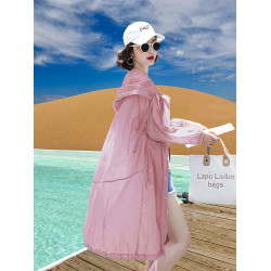 防曬衣女海邊旅遊風衣外套中長款2026夏季新款寬鬆透氣薄款防曬服