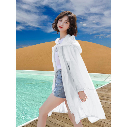防曬衣女海邊旅遊風衣外套中長款2026夏季新款寬鬆透氣薄款防曬服