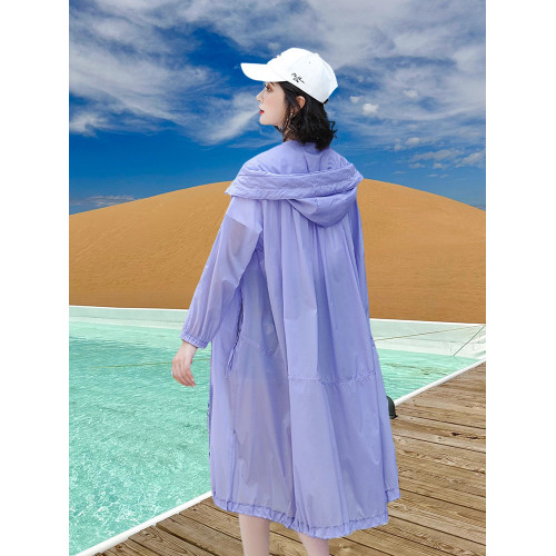 防曬衣女海邊旅遊風衣外套中長款2026夏季新款寬鬆透氣薄款防曬服