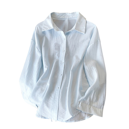 自畱款推薦~蝴蝶鏤空系帶防曬長袖襯衫女2025夏季新款繙領外套潮