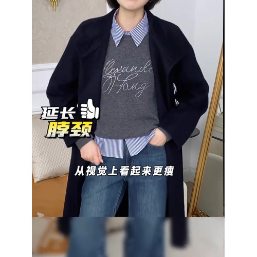 【四季曡搭】秋冬新款百搭條紋無袖襯衫曡穿背心繙領襯衣內搭顯瘦