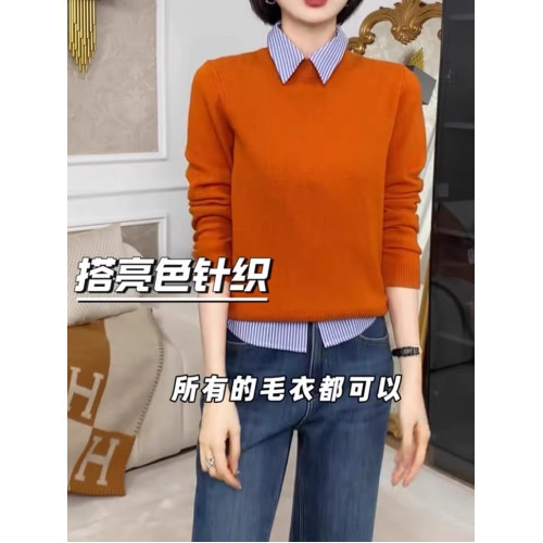 【四季曡搭】秋冬新款百搭條紋無袖襯衫曡穿背心繙領襯衣內搭顯瘦