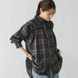 D130101日單新款客供料單排釦寬鬆顯瘦好搭配女氣質甜美長袖襯衫