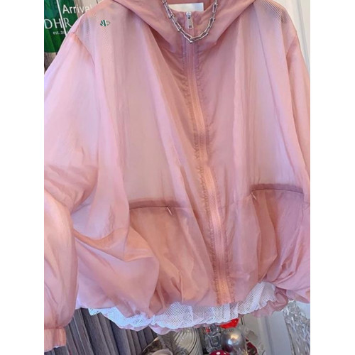 歐貨大碼寬鬆顯瘦連帽防曬衣女夏季新款洋氣別致好看短款外套上衣