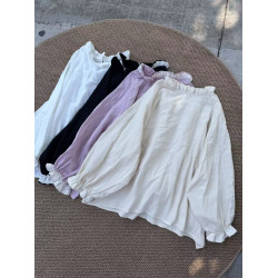 1010嬰兒棉雙層密沙拼接蕾絲打底套頭上衣 胸圍150衣長67