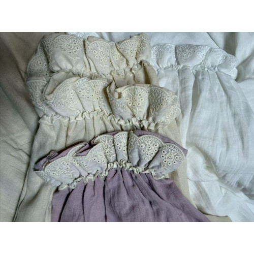 1010嬰兒棉雙層密沙拼接蕾絲打底套頭上衣 胸圍150衣長67