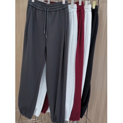 今年新款灰色松緊腰休閒褲女秋冬季設計感洋氣寬鬆顯瘦束腳濶腿褲