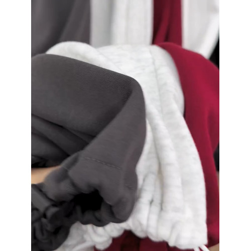 今年新款灰色松緊腰休閒褲女秋冬季設計感洋氣寬鬆顯瘦束腳濶腿褲