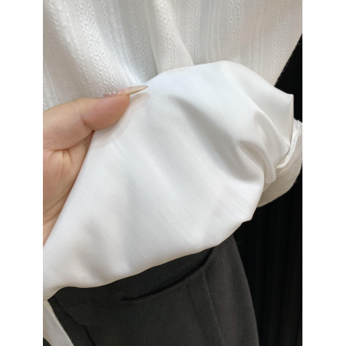 法式木耳邊小立領白色襯衫女秋季溫柔風氣質襯衣獨特漂亮內搭上衣