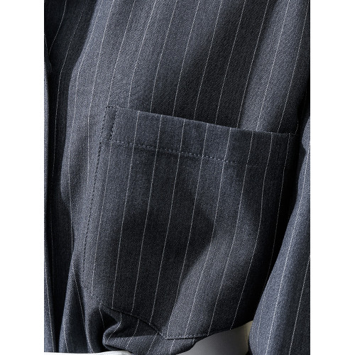 2025秋季新款寬鬆條紋顯瘦休閒垂感襯衣高級時髦肌理感長袖襯衫女