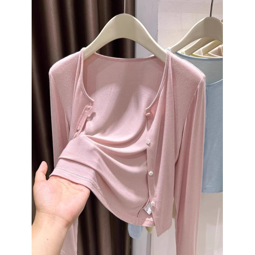 大碼微胖mm防曬開衫女夏季薄款罩衫外搭冰絲針織披肩短外套配裙子