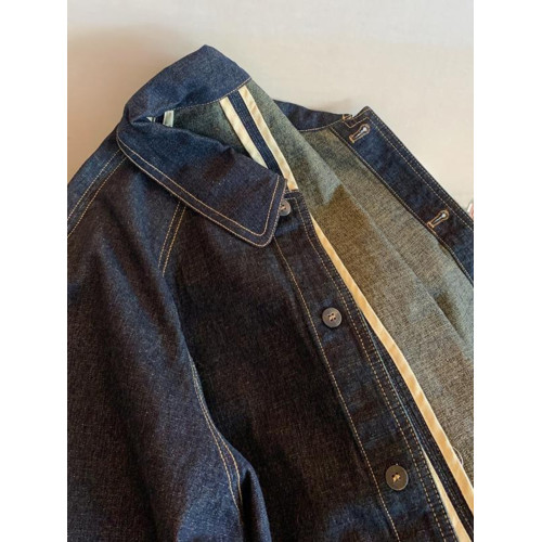 自畱款推薦~復古明線繙領牛仔外套女秋季新款休閒慵懶風顯瘦夾克