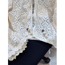 特大碼300斤度假風鏤空蕾絲防曬開衫女夏薄款配吊帶裙罩衫小披肩