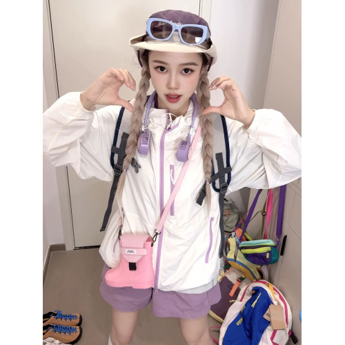多巴胺紫色冰絲防曬衣女款夏季薄款速乾登山服外套戶外騎行沖鋒衣