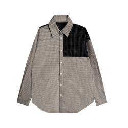 CIZZLEMORE 時尚拼接格紋襯衣舒適透氣設計感小衆純棉長袖襯衫女