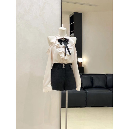 三兩甜千金白色襯衫女2025春裝新款蝴蝶結法式甜美別致宮廷風上衣