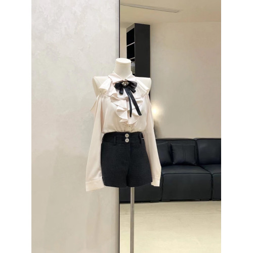 三兩甜千金白色襯衫女2025春裝新款蝴蝶結法式甜美別致宮廷風上衣