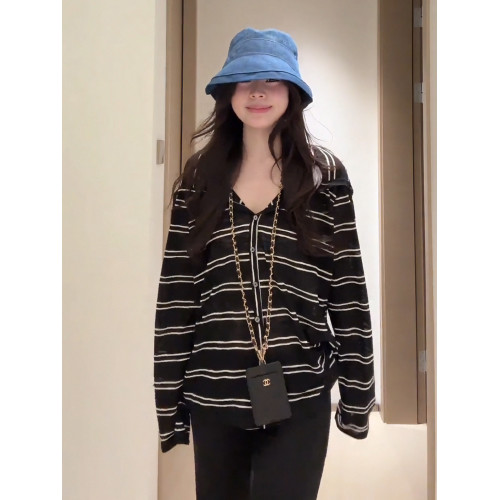 大碼胖mm冷感長袖連帽條紋開衫T恤女夏季韓系慵懶薄款防曬衣上衣