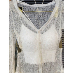 高級感性感鏤空蕾絲長袖上衣吊帶背心女氣質韓系辣妹寬鬆兩件套裝