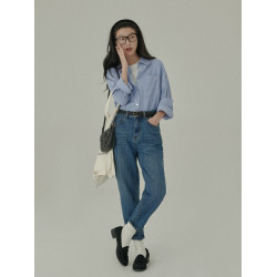 HAVERICE飯館 經典系列 2025新疆長絨棉春秋條紋襯衫新款襯衣