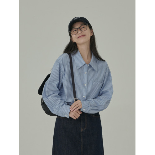 HAVERICE飯館 經典系列 2025新疆長絨棉春秋條紋襯衫新款襯衣