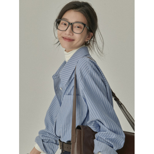 HAVERICE飯館 經典系列 2025新疆長絨棉春秋條紋襯衫新款襯衣