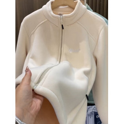 今年新款杏色加絨外套女秋冬季立領洋氣顯瘦內搭外穿設計感上衣潮