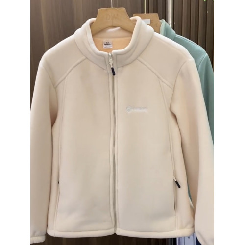 今年新款杏色加絨外套女秋冬季立領洋氣顯瘦內搭外穿設計感上衣潮