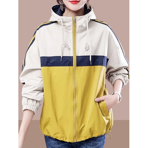 夏季薄款冰絲防曬服外套2025新款大碼高級感撞色連帽寬鬆防曬衫女