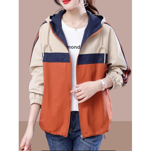 夏季薄款冰絲防曬服外套2025新款大碼高級感撞色連帽寬鬆防曬衫女